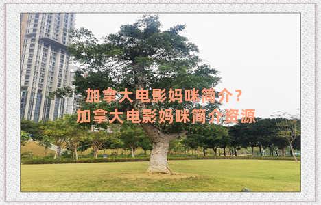 加拿大电影妈咪简介？加拿大电影妈咪简介资源